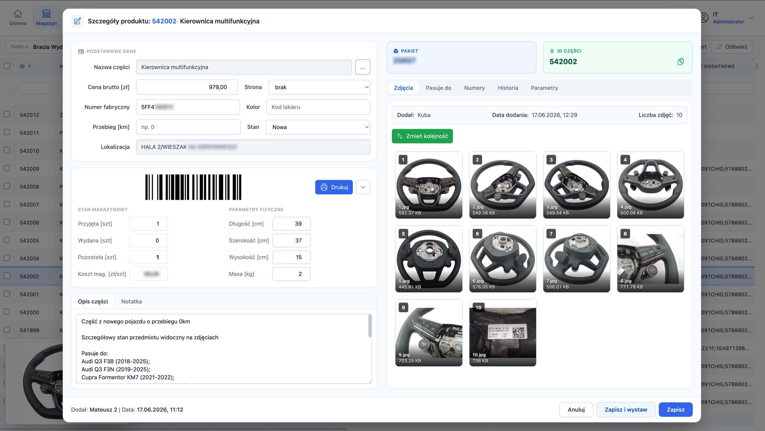 Product details with photos that can be reordered, rotated and cropped. Edits show up on the marketplaces immediately.